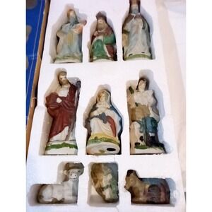 Nativity Set 1996 Limited Ed. Vintage Hand Painted 9pc Porcelain C1